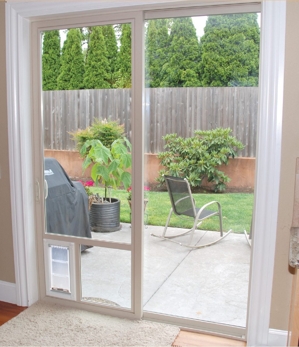 Sliding Glass Door with Doggy Door -  Window Replacement in South Jordan, Utah